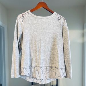 Cute Gray Sweater with Lace